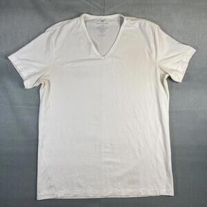 Mack Weldon Airknitx V Neck T Shirt Mens XL White Mesh Athletic Daily Wear Tee
